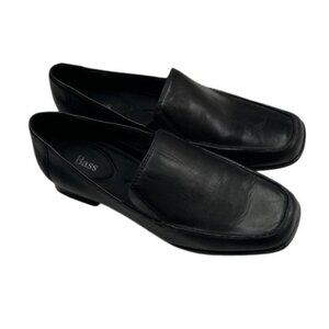 Bass VINTAGE 90's Lynnae Black Square Toe Block Heeled Loafers - NIB